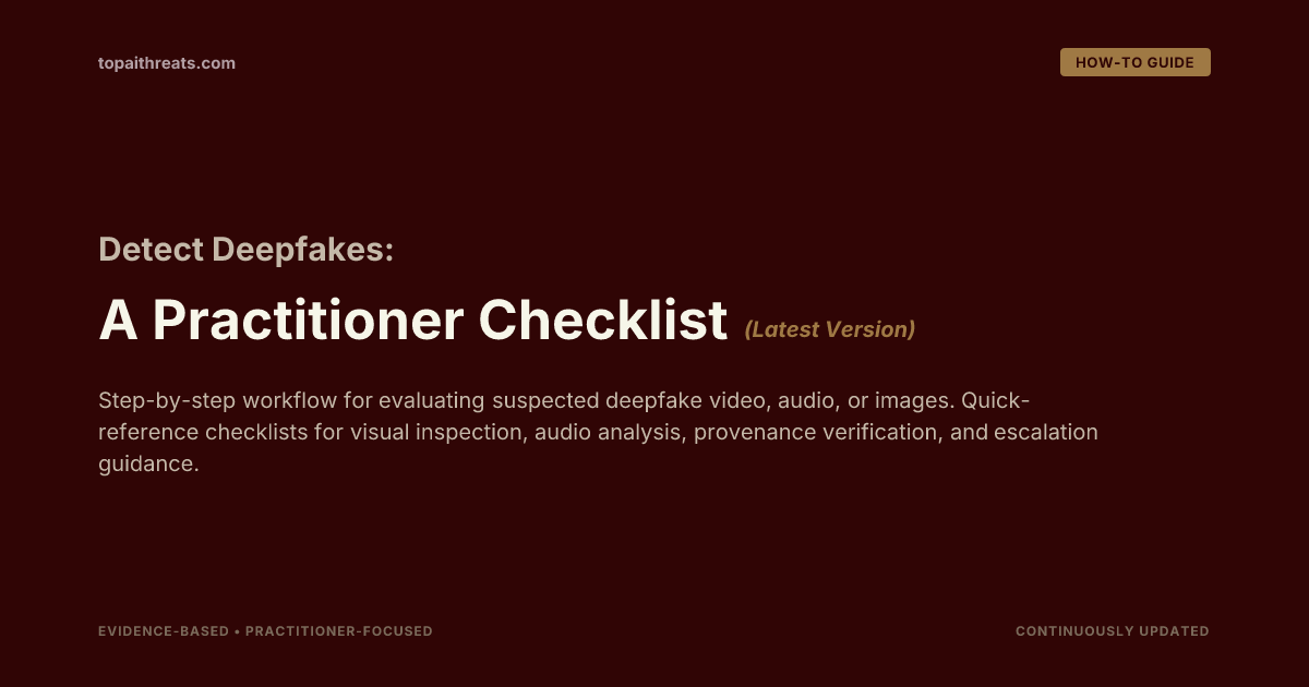 How to Detect Deepfakes: A Practitioner Checklist