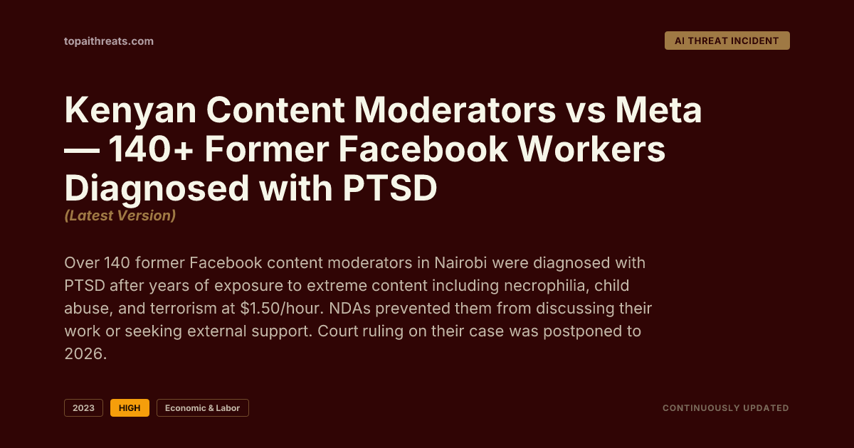 Kenyan Content Moderators vs Meta — 140+ Former Facebook…