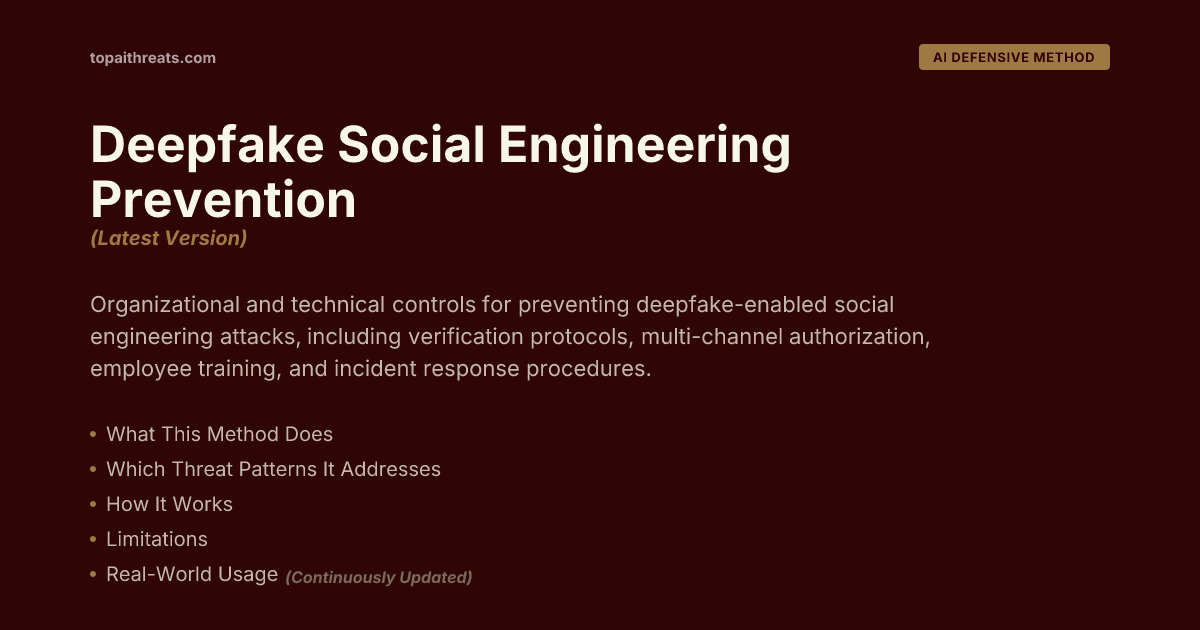 Deepfake Social Engineering Prevention | TopAIThreats